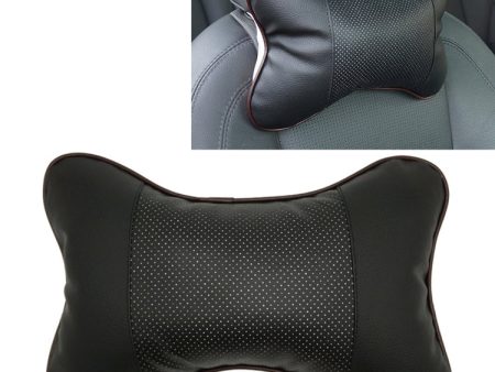 Four Seasons Breathable Leather Surface Car Neck Pillow Head Pillow(Black) on Sale