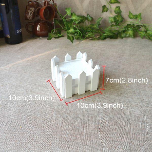 Wooden Flower Planter Fence Storage Holder Pot with Foam, Size: 10cm x 10cm x 7cm Hot on Sale