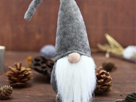 Xmas DIY Decoration Christmas Mini Santa Claus Doll Toy(Grey) For Cheap