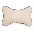 Four Seasons Breathable Leather Surface Car Neck Pillow Head Pillow(Beige) Hot on Sale