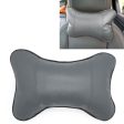 Four Seasons Breathable Leather Surface Car Neck Pillow Head Pillow(Grey) Fashion