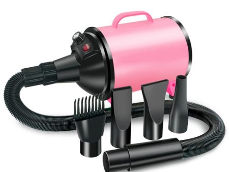 2100W Dog Dryer Stepless Speed Pet Hair Blaster Pet Water Blower 110V US Plug(Black Pink) For Cheap