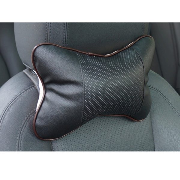 Four Seasons Breathable Leather Surface Car Neck Pillow Head Pillow(Black) on Sale