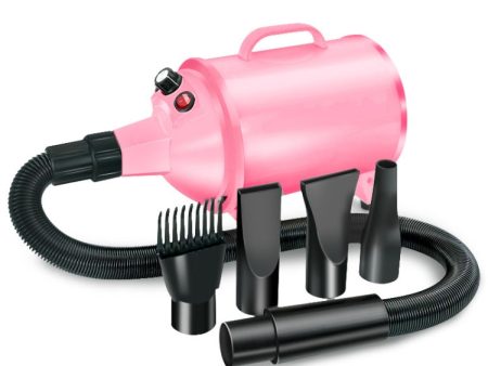 2100W Dog Dryer Stepless Speed Pet Hair Blaster Pet Water Blower 110V US Plug(Pink) For Discount