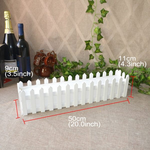 Wooden Flower Planter Fence Storage Holder Pot with Foam, Size: 50cm x 9cm x 11cm Online Hot Sale