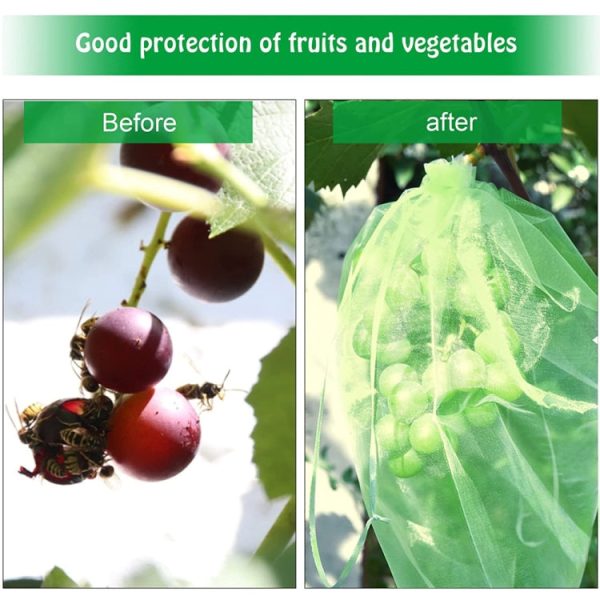 100pcs  Pack  Fruit Protection Bag Anti-Insect And Anti-Bird Net Bag 10 x 15cm(Pink) Online