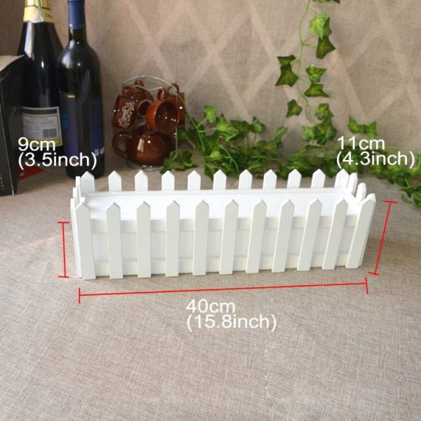 Wooden Flower Planter Fence Storage Holder Pot with Foam, Size: 40cm x 9cm x 11cm on Sale