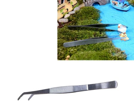 3pcs Stainless Steel Plants Cleaner Tool Crooked Tweezer Plants Cleaning Tool Aquarium Maintenance Tools Marine Aquarium Live Plants Tweezers,Length:25cm For Cheap