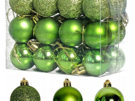 1 Box 3cm Home Christmas Tree Decor Ball Bauble Hanging Xmas Party Ornament Decorations(green) For Discount