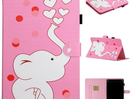 For 8 inch Universal Tablet PC Colored Drawing Pattern Horizontal Flip PU Leather Case with Holder & Card Slot(Loving Elephant) Supply