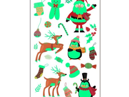 10pcs Christmas Glow Waterproof Cartoon Tattoo Sticker(WS-K122) Online now