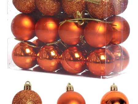 1 Box 3cm Home Christmas Tree Decor Ball Bauble Hanging Xmas Party Ornament Decorations(rose gold) For Sale