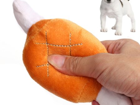 2pcs Bone Chicken Drumstick Plush Toys Sounding Pet Toys(20cm) Sale