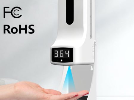 K9 Pro Handsfree Non-contact Body Light-sensitive Distance Sensor Thermometer + 1000ml Automatic Non-contact Liquid Soap Dispenser with Base Mount Cheap