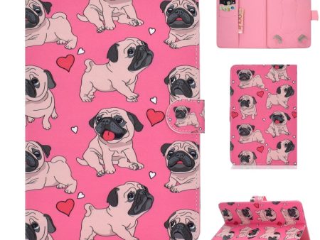 For 7 inch Universal Colored Drawing Pattern Horizontal Flip PU Leather Case with Holder & Card Slots(Love Dog) Discount