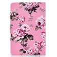 For 8 inch Universal Colored Drawing Pattern Horizontal Flip PU Leather Case with Holder & Card Slots(Pink Flowers) Fashion