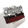 2 PCS Car Metal Modification Standard White Trash Edition Car Label Stickers(Black White) Online