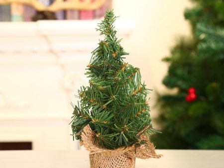 Hemp Bottom Mini Christmas Tree Shopping Mall Window Desktop Decoration, Size: A-S11 20cm Discount