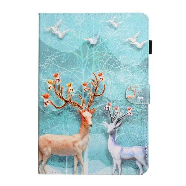 For 10 inch Universal Tablet PC Colored Drawing Pattern Horizontal Flip PU Leather Case with Holder & Card Slot(Sika Deer) Supply