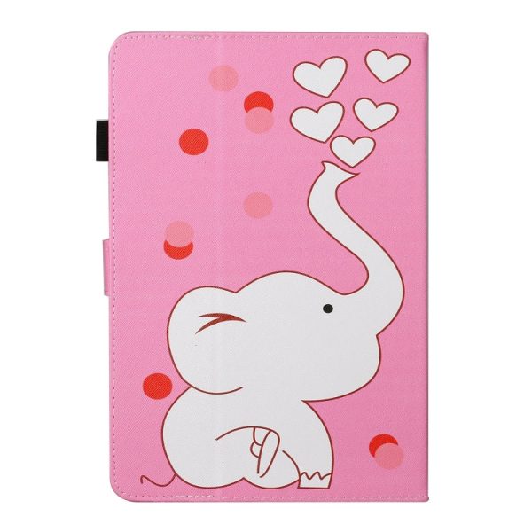 For 10 inch Universal Tablet PC Colored Drawing Pattern Horizontal Flip PU Leather Case with Holder & Card Slot(Loving Elephant) For Cheap