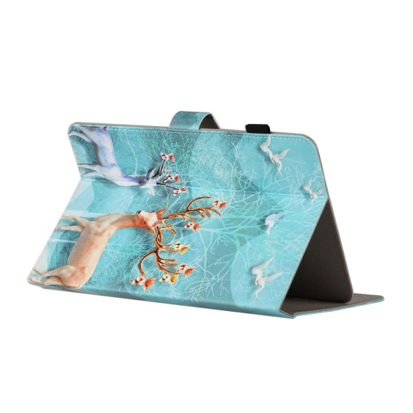 For 10 inch Universal Tablet PC Colored Drawing Pattern Horizontal Flip PU Leather Case with Holder & Card Slot(Sika Deer) Supply