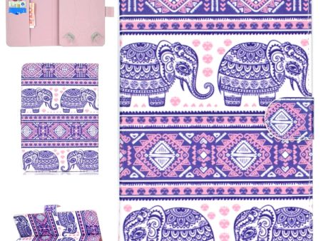 For 7 inch Universal Tablet PC Colored Drawing Pattern Horizontal Flip PU Leather Case with Holder & Card Slot(Totem Elephant) Online Sale