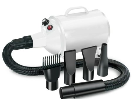 2100W Dog Dryer Stepless Speed Pet Hair Blaster Pet Water Blower 110V US Plug(Pure White) Sale