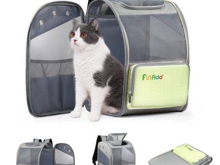 FUNADD Fold Breathable Pet Backpack Outdoor Shoulders Cat Bag(Yellow) Online now