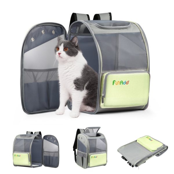 FUNADD Fold Breathable Pet Backpack Outdoor Shoulders Cat Bag(Yellow) Online now