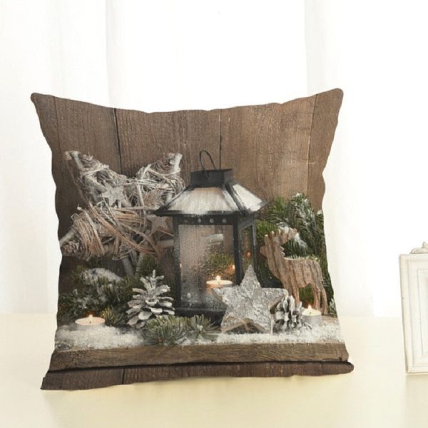 Christmas Decoration Cotton and Linen Pillow Office Home Cushion Without Pillow, Size:45x45cm(Silver Star) Discount