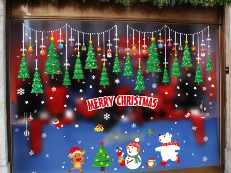 XH-6255 Christmas Tree Glass Door Pendant Window Decoration Painting Self-Adhesive Removable Wall Sticker, Specification: 6255 (Two PCS) +6251 on Sale