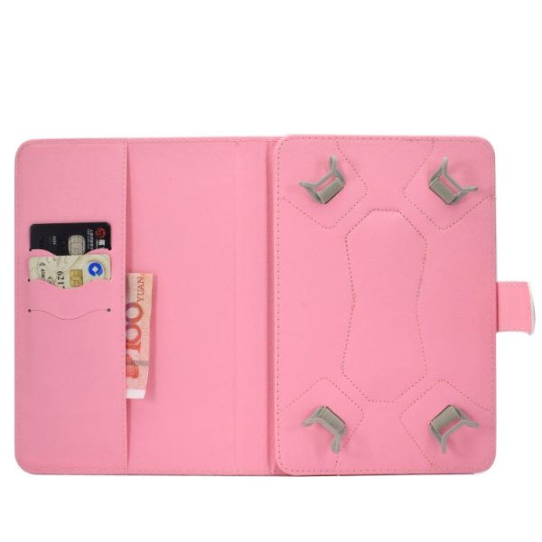 For 8 inch Universal Colored Drawing Pattern Horizontal Flip PU Leather Case with Holder & Card Slots(Pink Flowers) Fashion