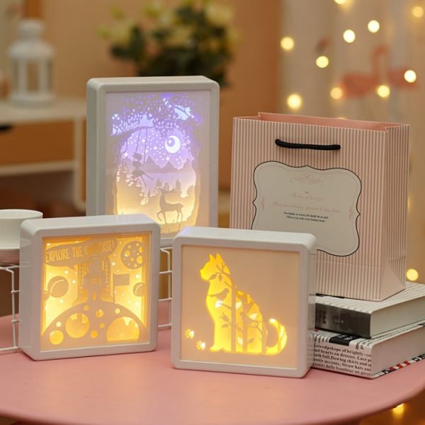 Stereoscopic Paper Cutout Light Christmas Night Light(Happy Graduation) on Sale