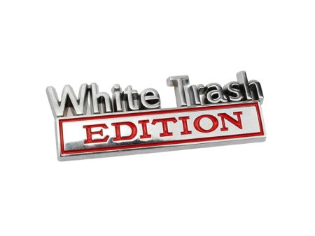 2 PCS Car Metal Modification Standard White Trash Edition Car Label Stickers(Silver Red) Online Sale