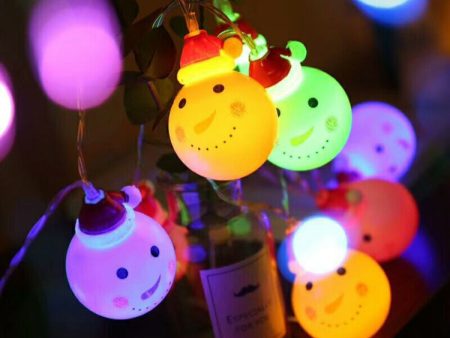 1.5m Snowman LED Holiday String Light, 10 LEDs 2 x AA Batteries Box Powered Warm Fairy Decorative Lamp for Christmas, Party, Bedroom(Colorful Light) For Cheap