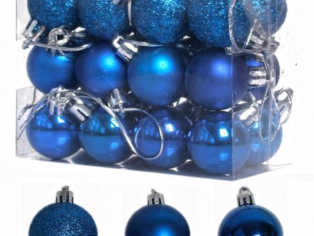 1 Box 3cm Home Christmas Tree Decor Ball Bauble Hanging Xmas Party Ornament Decorations(blue) Discount