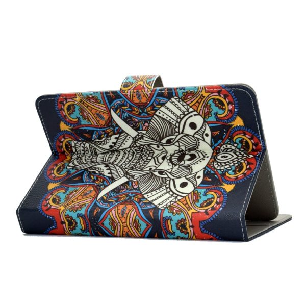 For 10 inch Universal Colored Drawing Pattern Horizontal Flip PU Leather Case with Holder & Card Slots(Colorful Elephant) For Cheap