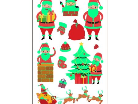 10pcs Christmas Glow Waterproof Cartoon Tattoo Sticker(WS-K123) Online