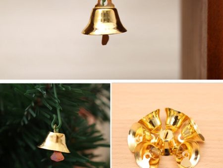 10 in 1 Christmas Decorating Christmas Tree Small Bells Decoration Supplies, Size: 2*2cm(Gold) For Sale